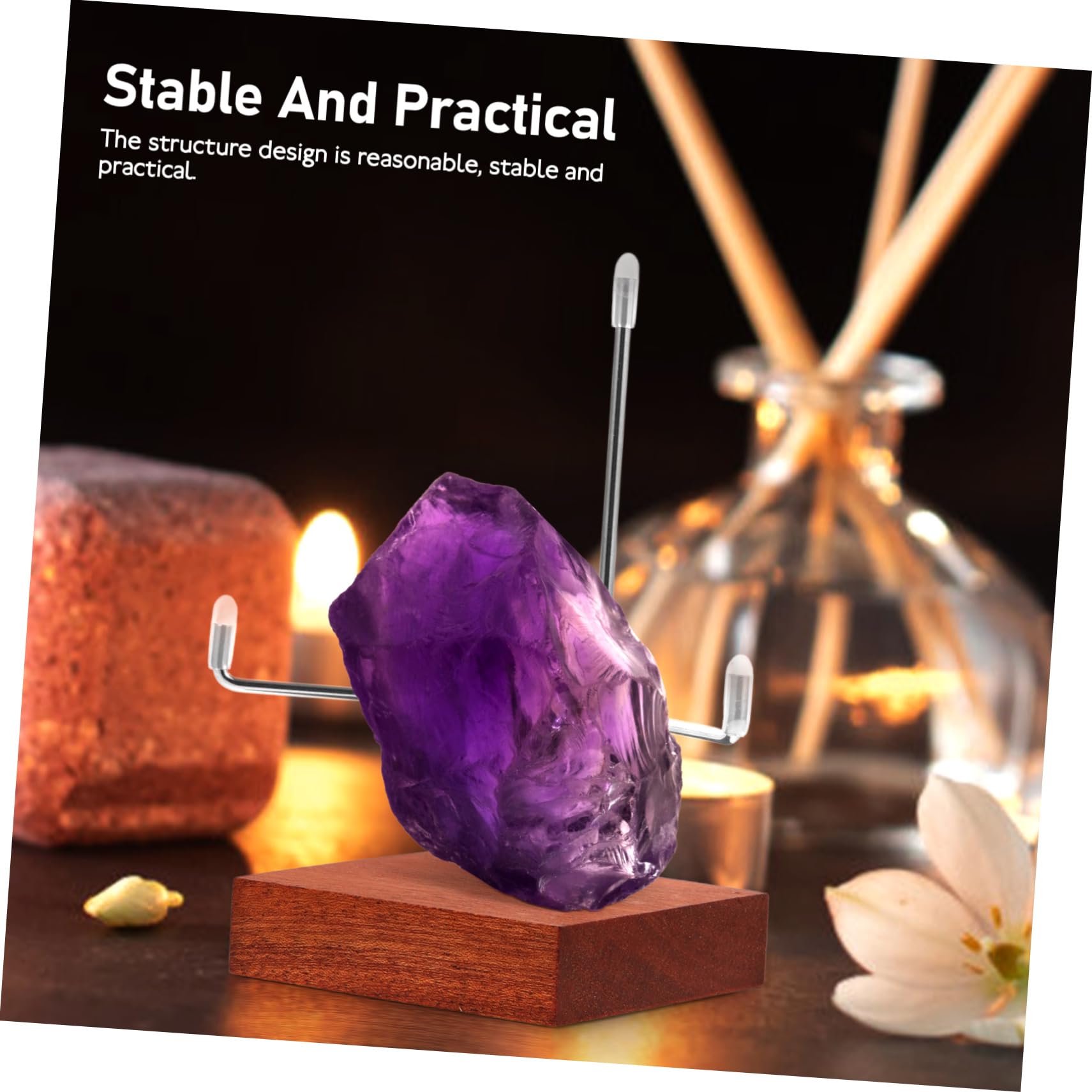 水晶の置物 結晶群 木製台座 【公式通販】